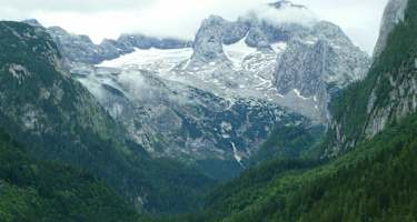 Blick auf den Dachstein vom Vorderen Gosausee