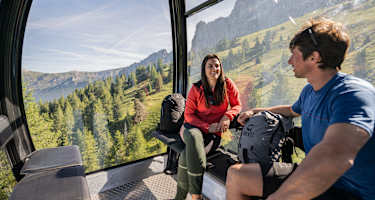 Auch am letzten Tag geht es noch einmal mit der Seilbahn nach oben.