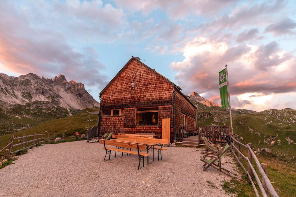 Sonnenuntergang auf der Franz-Fischer-Hütte