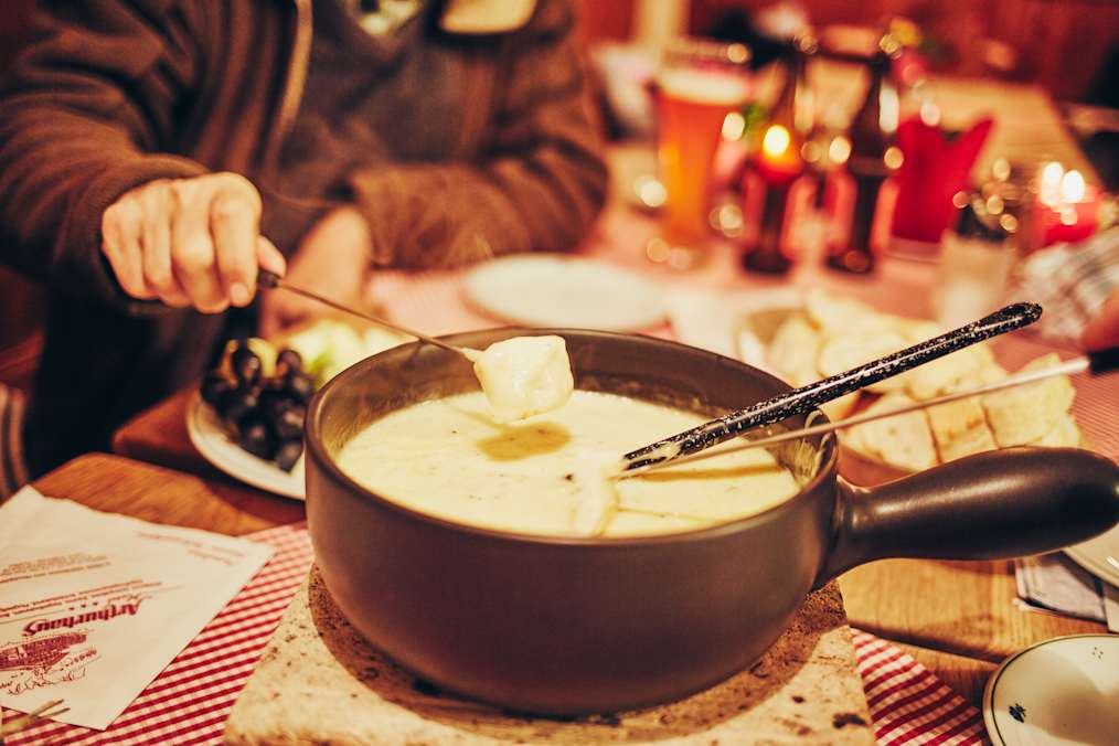 Käsefondue auf der Schweizerhütte