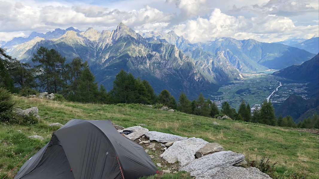 Zwei Schnauzer durchwandern die Schweiz