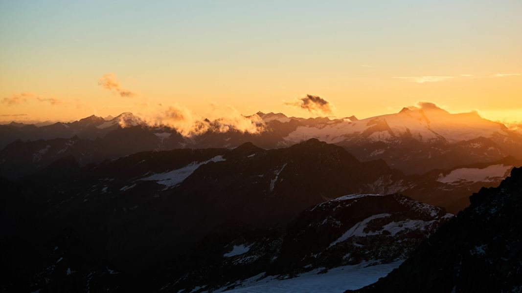 Sonnenuntergang von der Erzog-Johann Hütte