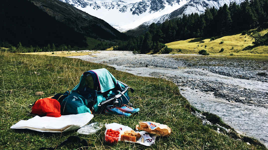 Rastplatz in den Graubündner Bergen