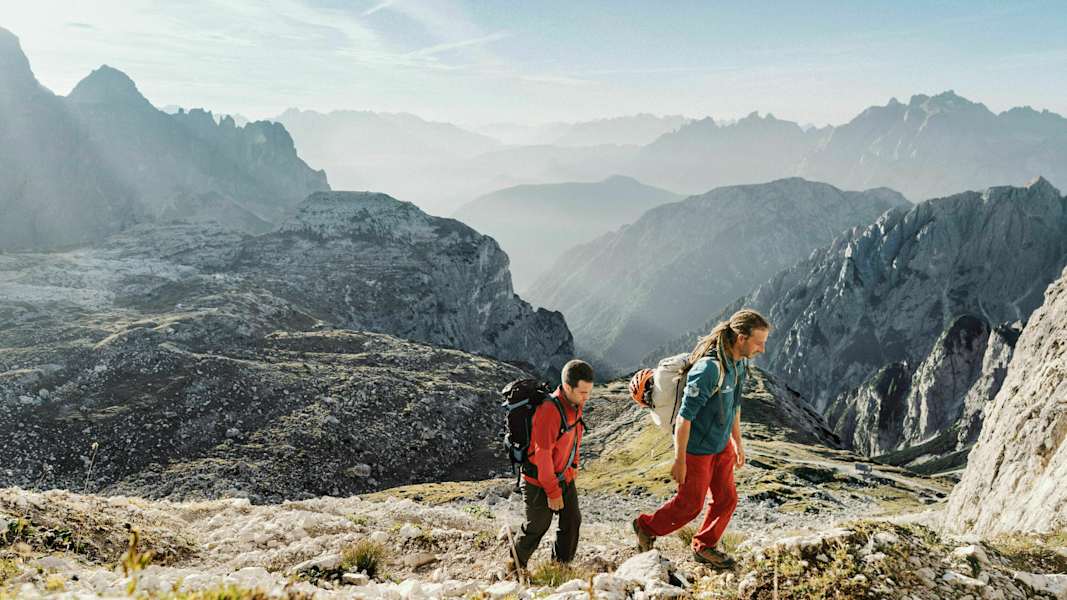 Auf dem Weg zur Großen Zinne in den Südtiroler Dolomiten