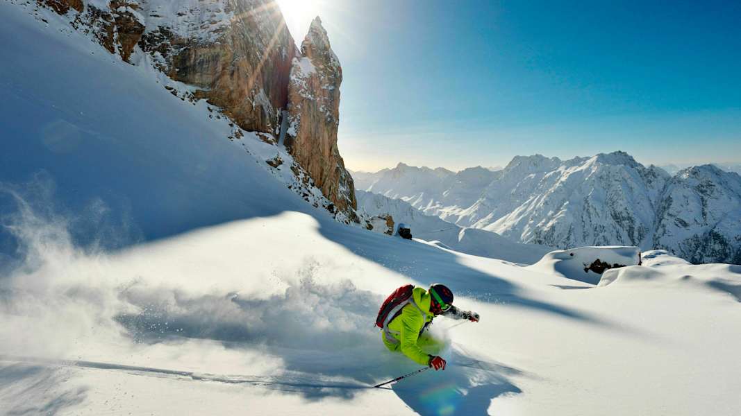 Powdern bei Ischgl in der Silvretta in Tirol