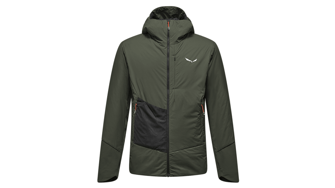 Die Pedroc TirolWool® Air Hybrid Jacke zum Speed Hiken in dunkelgrün für Herren.