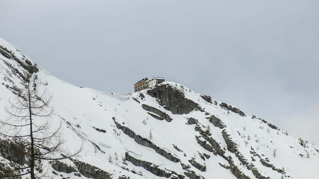 Skitour aufs 3. Watzmannkind: Blick hinüber zum Watzmannhaus