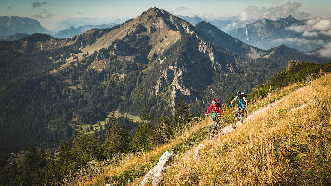 Ist die Steigung erst einmal geschafft, bietet sich vom Teisenberg (1.272m) ein nahezu 360-Grad-Panorama in die Berchtesgadener Alpen und das Alpenvorland.