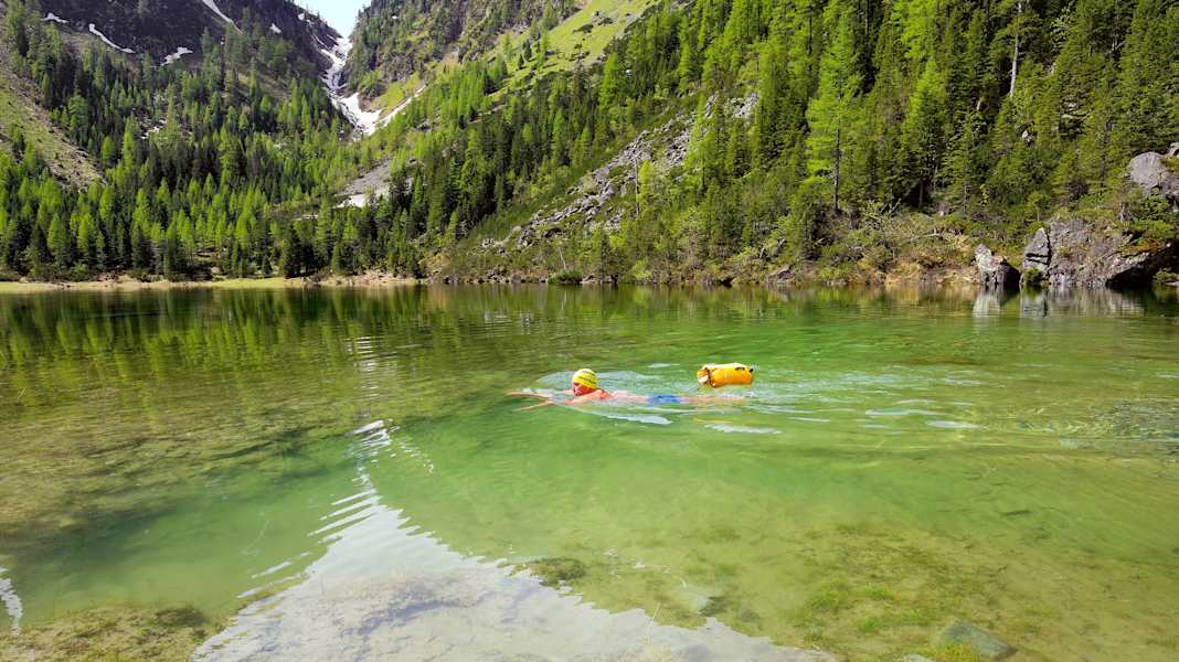Die Schwimmboje – ein wichtiges Safety-Tool.