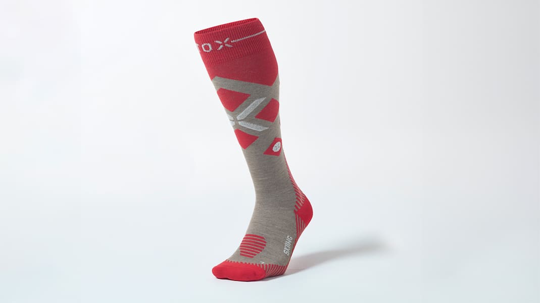 Merino Skiing Socks für Herren in der Farbe Taupred.