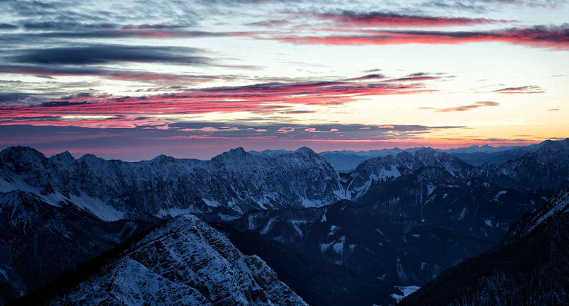 Sonnenuntergang am Hochobir in Kärnten