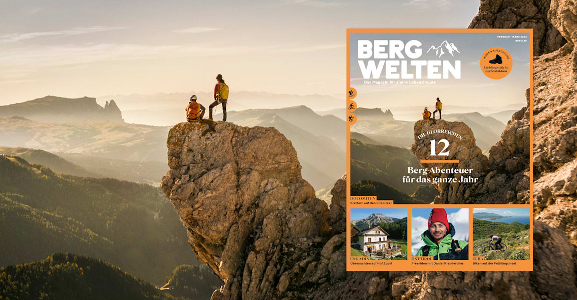 Das aktuelle Bergwelten Magazin Februar/März 2022 (AT-Ausgabe)