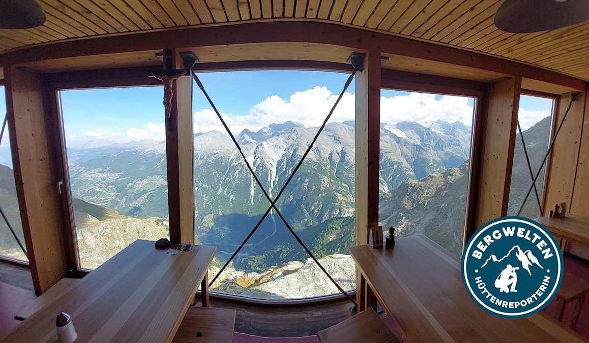 Blick auf unzählige Viertausender gibt es auf der Topalihütte