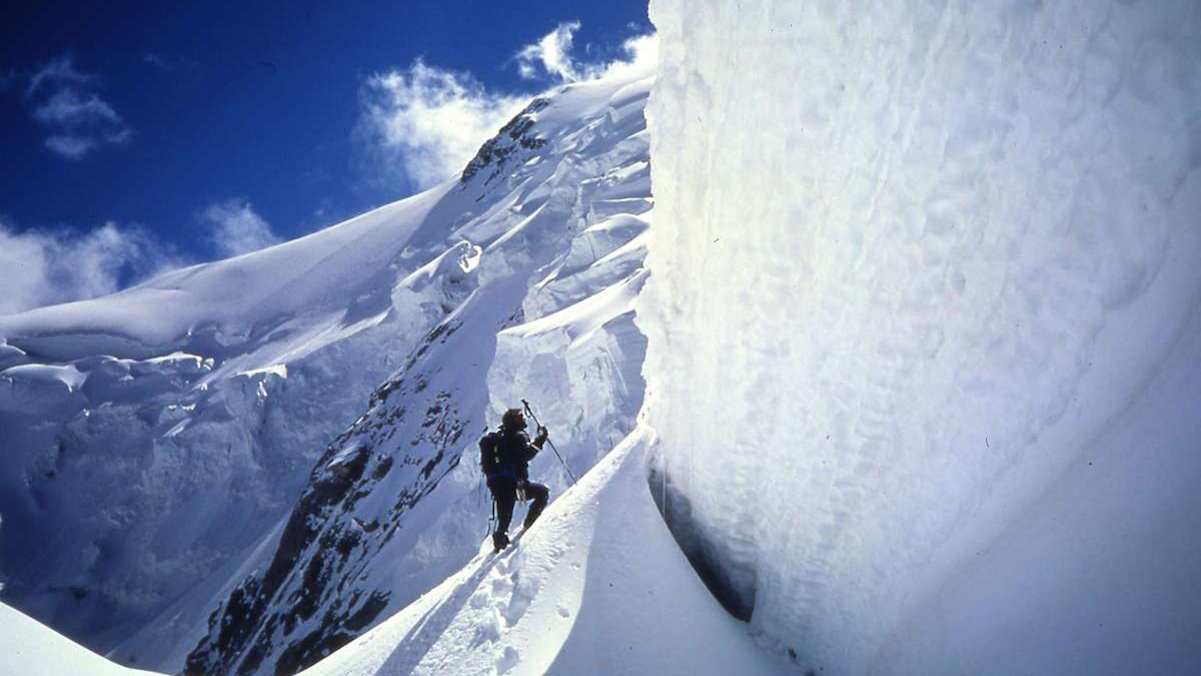 Messner während der Solo-Besteigung des Nanga Parbat (8.125 m)