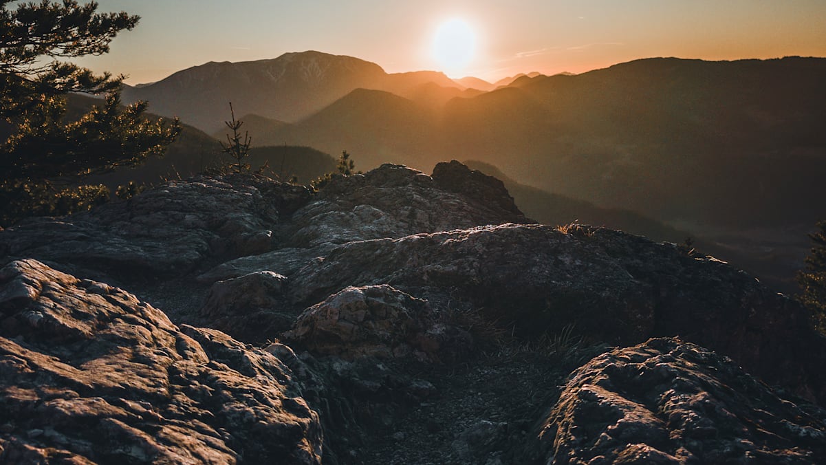 Hohe Wand, Sonnenuntergang, Abendstimmung