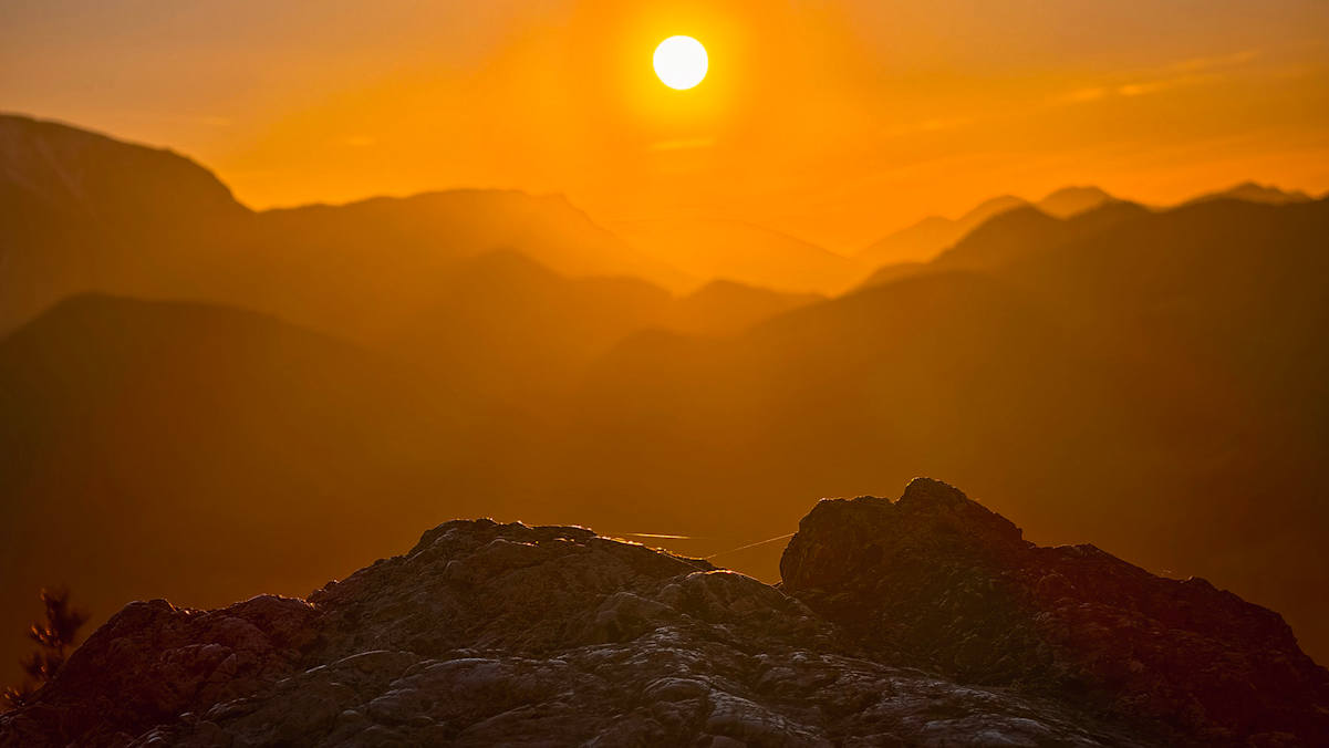 Sonnenuntergang, Gipfel, Golden Hour