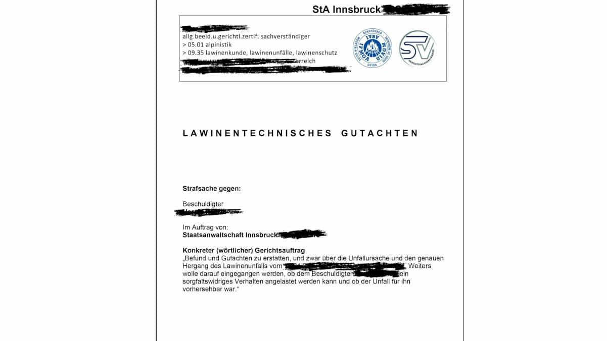 Alpin-Sachverständiger: Lawinentechnisches Gutachten