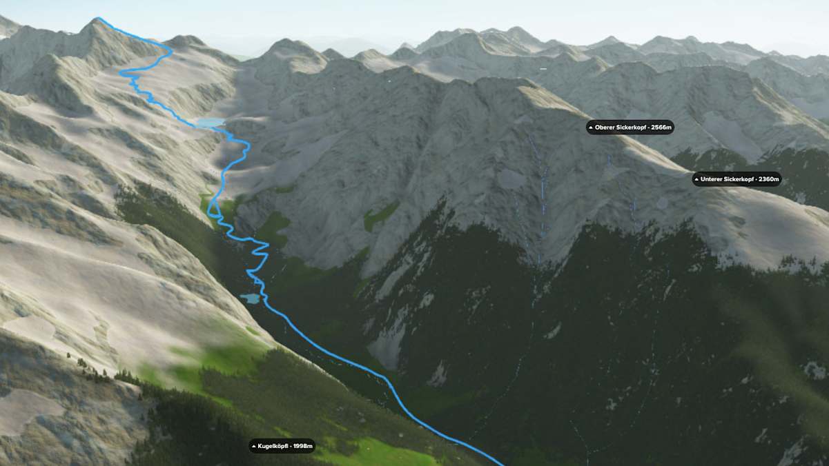 3D-Kartenausschnitt der Bergtour aufs Säuleck im Nationalpark Hohe Tauern in Kärnten