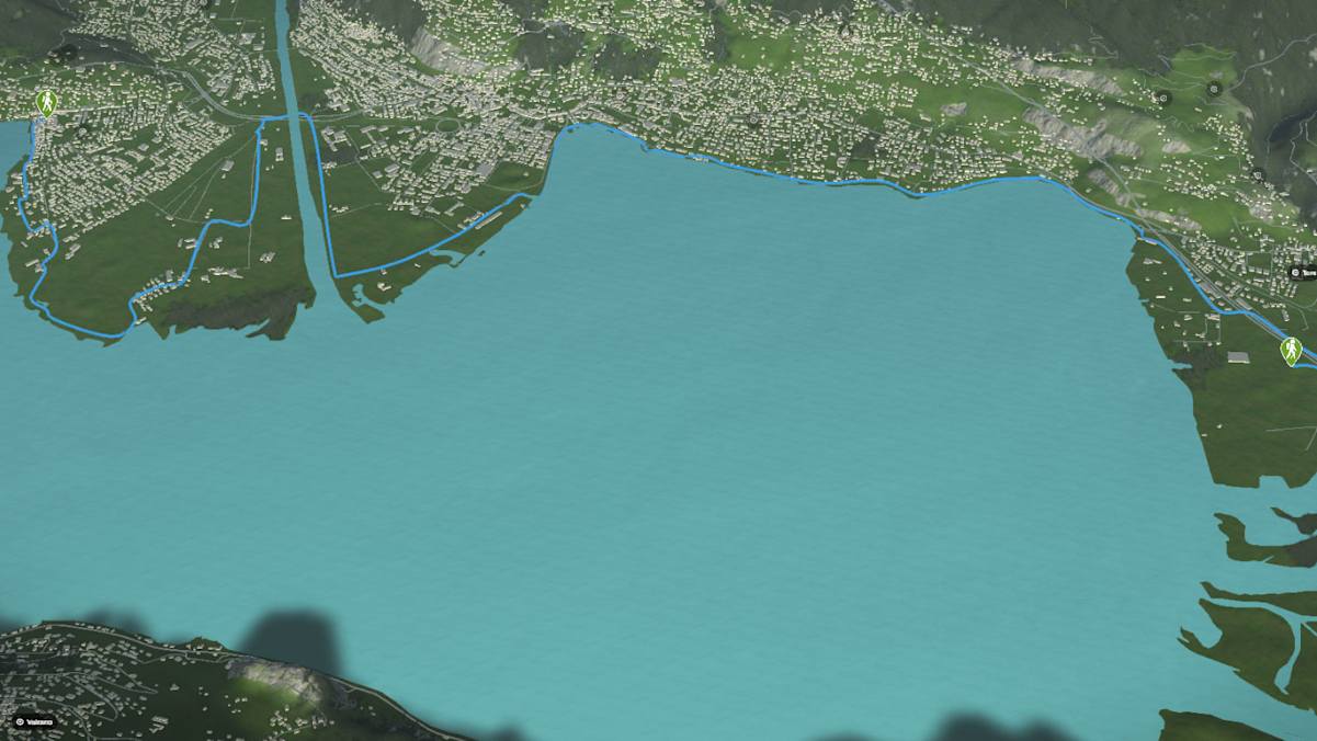 3D-Kartenausschnitt der Wanderung am Lago Maggiore im Tessin