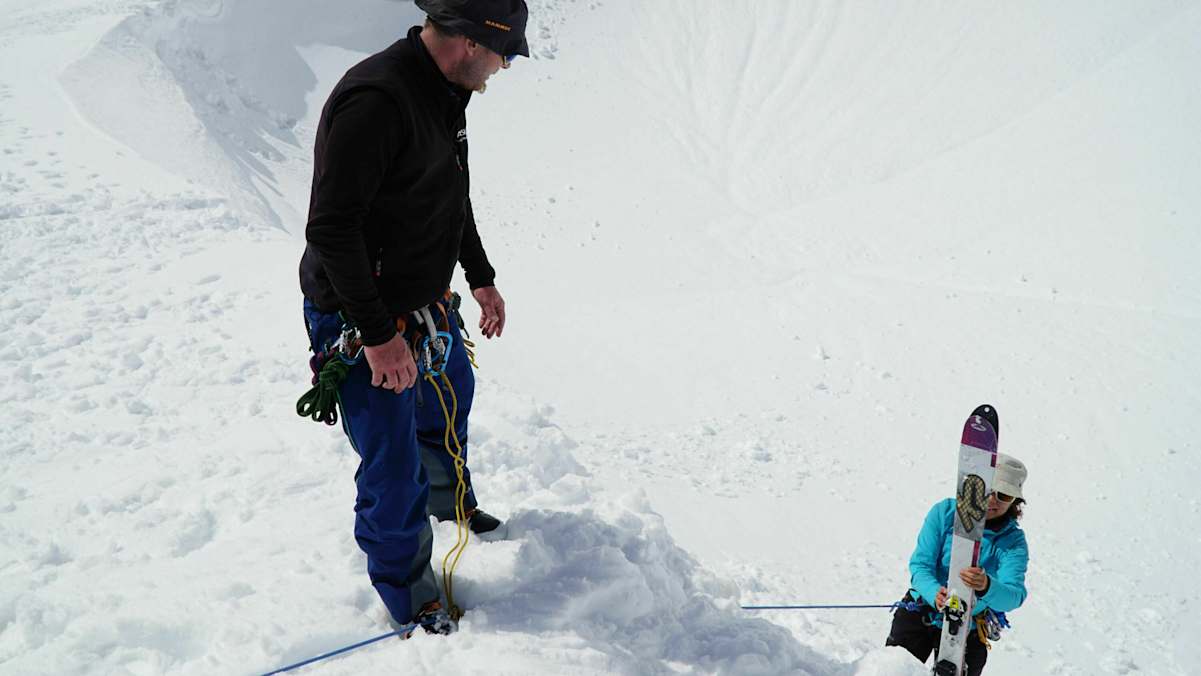 Spaltenrettung am Gletscher: Mannschaftszug