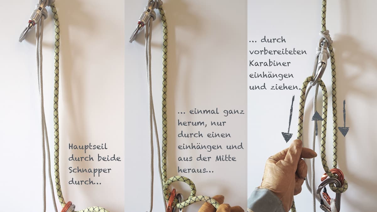 Spaltenrettung - Selbstflaschenzug