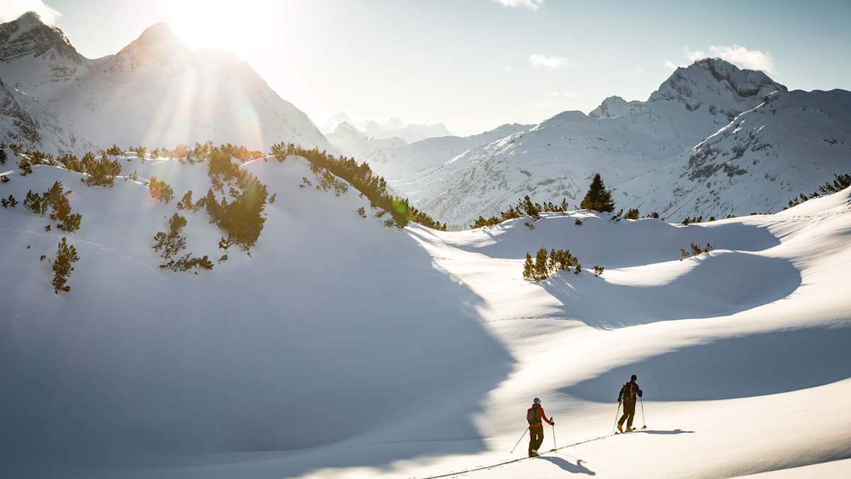 Scheinbar unendliche Skihänge im Arlberggebiet