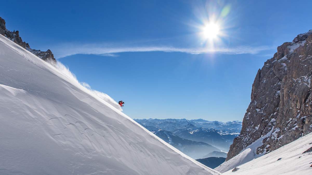Skitouren-Abfahrt am Dachstein