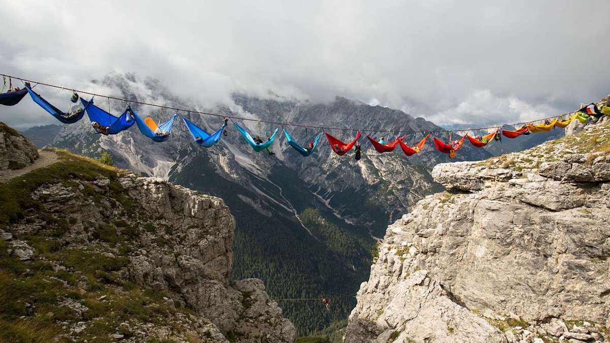 Ticket To The Moon-Hängematten in den Dolomiten