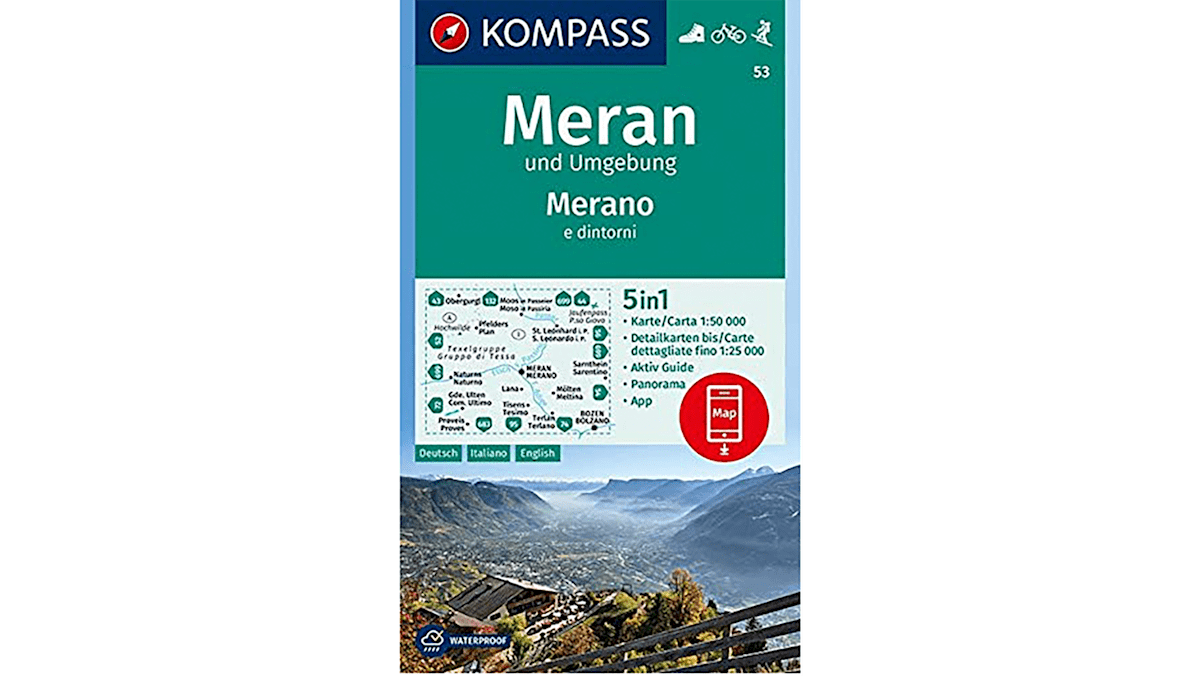 Die passende Wanderkarte zur Tour dazu: Meran WK 53