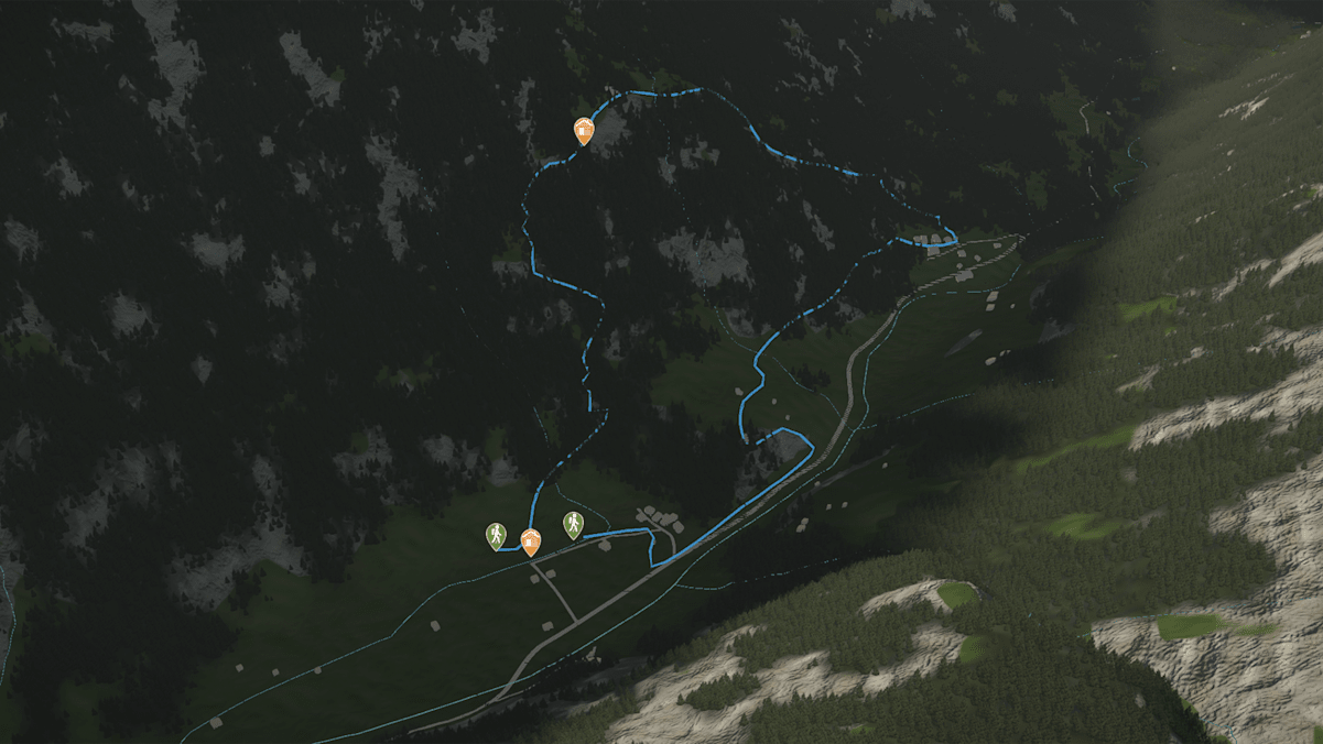3D-Kartenausschnitt: Rundwanderung Falbesoner Nockalm.
