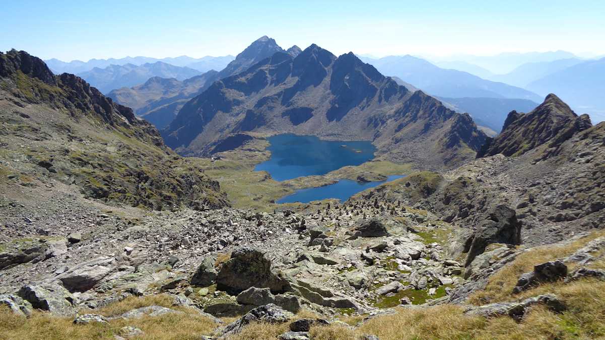 Oberer und unterer Wangenitzsee vom Kreuzseeschartl,