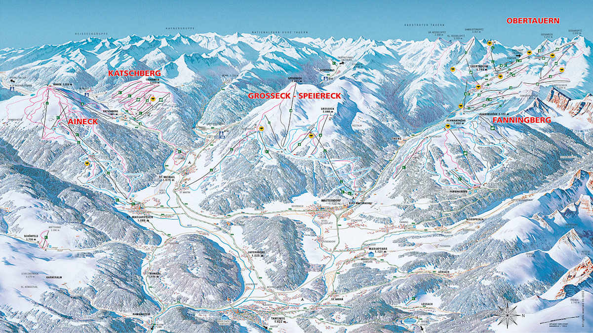 Die Ski-Karte des Salzburger Lungau.