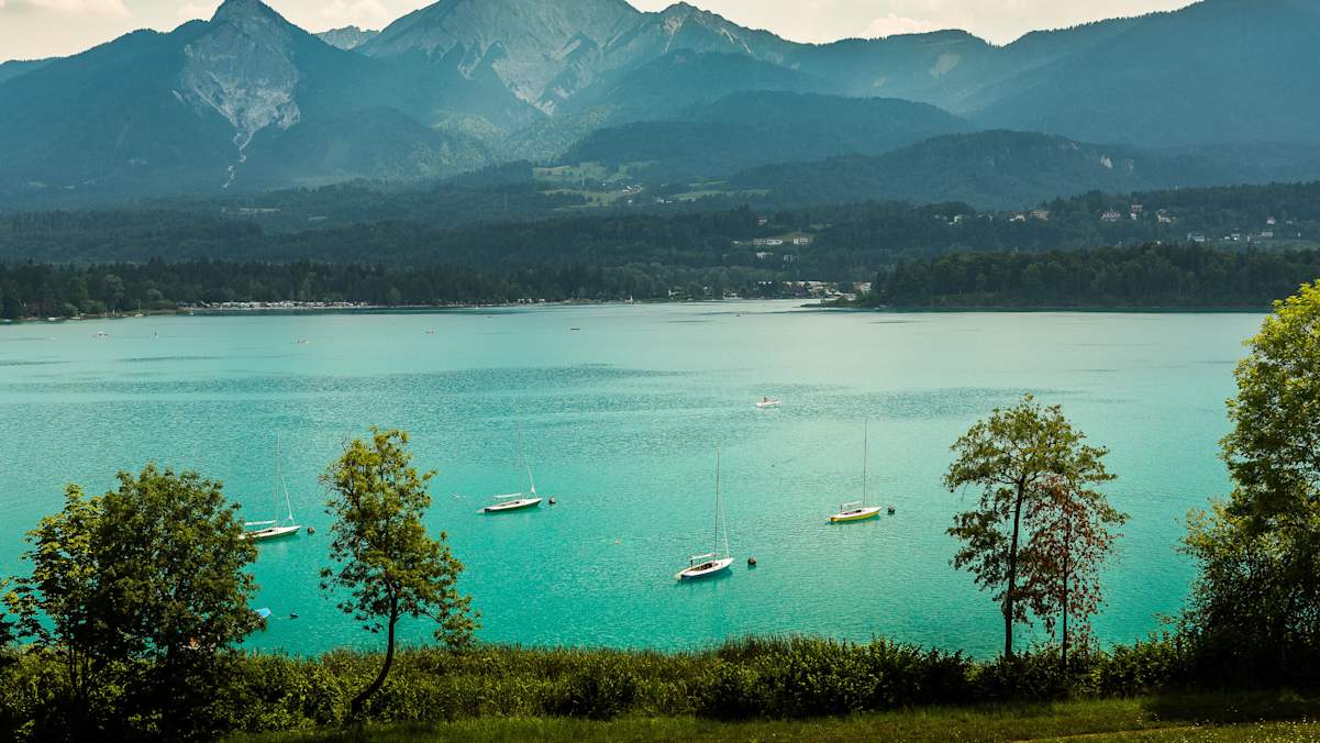 faakersee mit bäumen