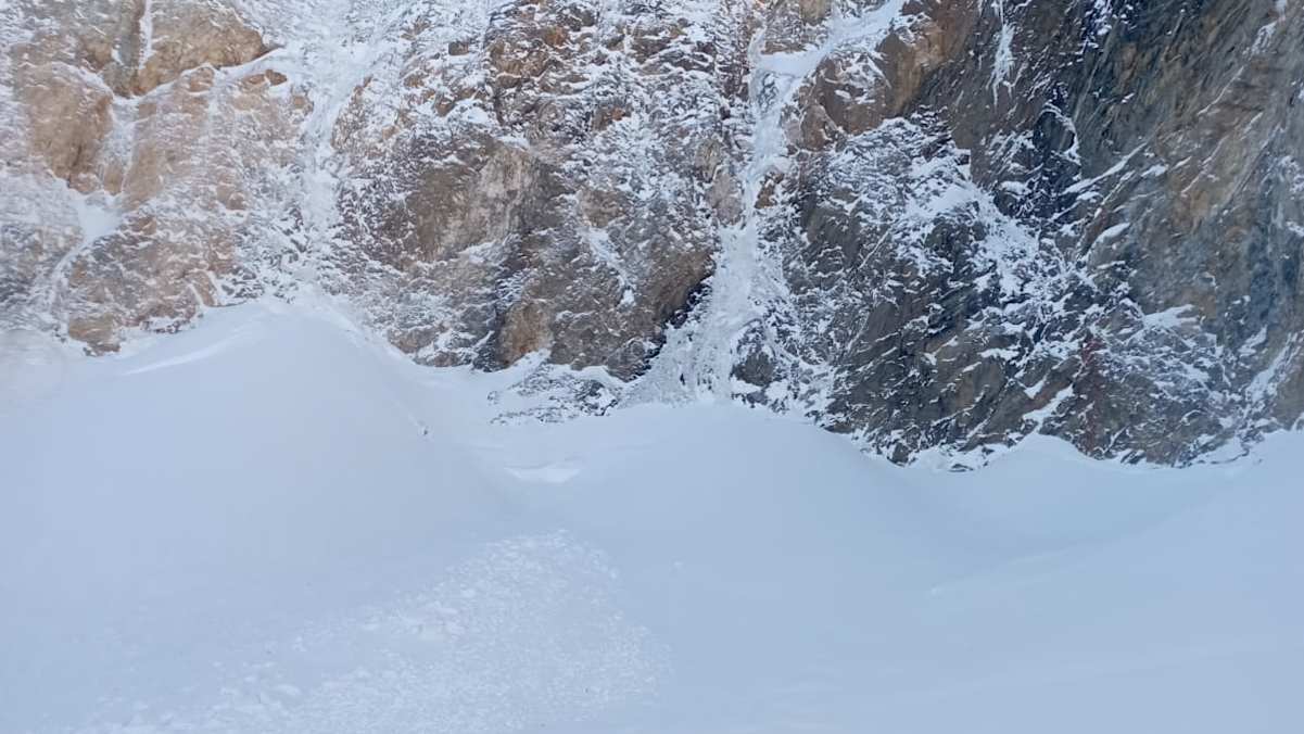 Bergsteiger vor der Königsspitze Nordwand