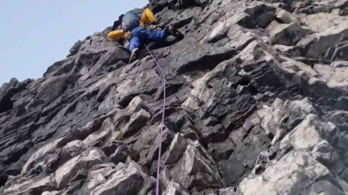 Kletterer in der Königsspitze Nordwand