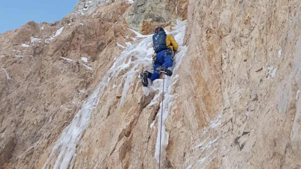 Kletterer in der Königsspitze Nordwand