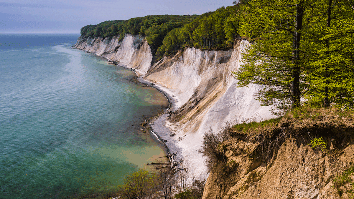 3D-Kartenausschnitt der Küstenwanderung durch den Nationalpark Jasmund
