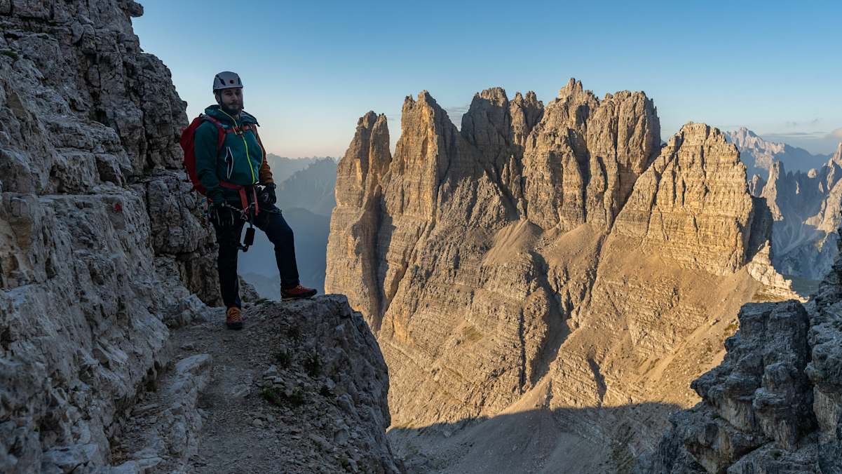 Bergsteiger am Weg hoch zur Gamsscharte