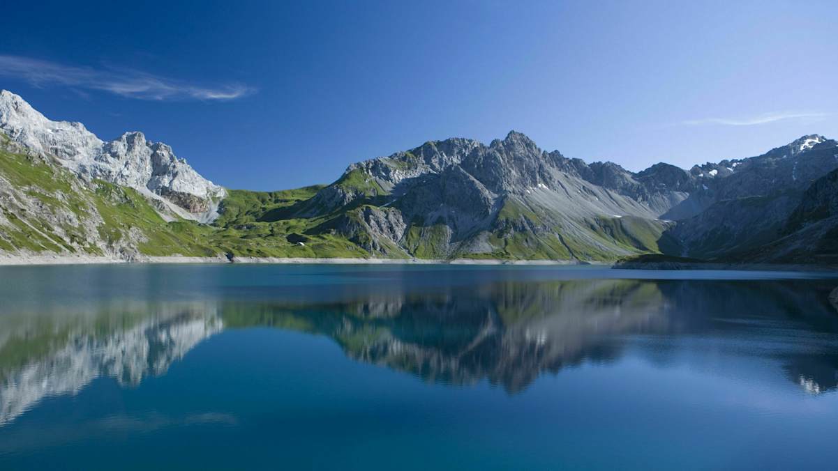 3D-Kartenausschnitt der Wasserwanderung am Lünersee in Vorarlberg