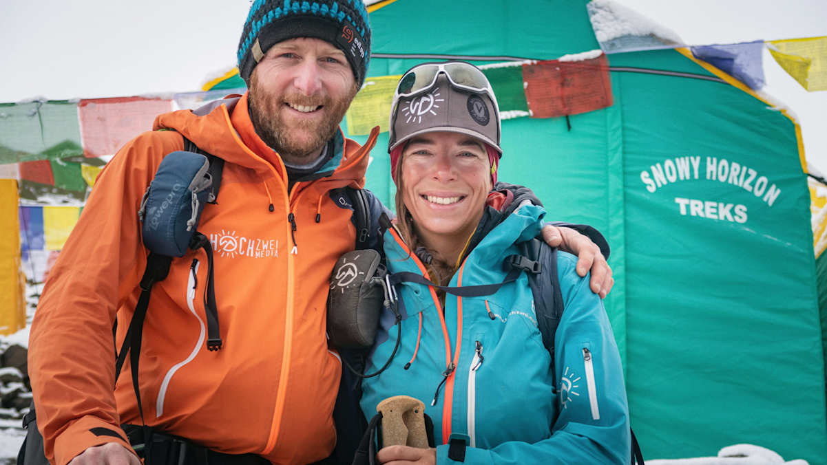 Andreas Lattner und Marlies Czerny im Manaslu-Basislager