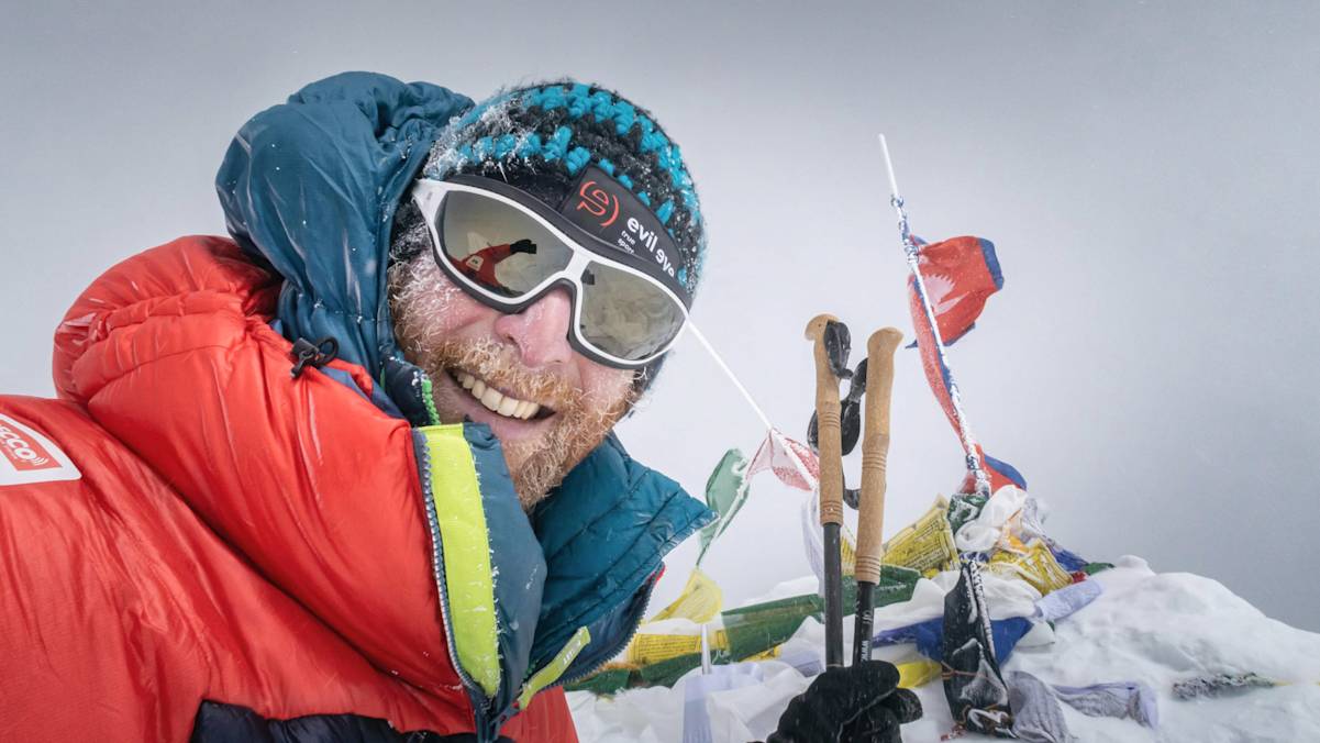Andreas Lattner am Gipfel des Manaslu