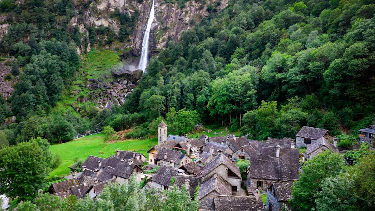 Foroglio-Wasserfall im Bavonatal