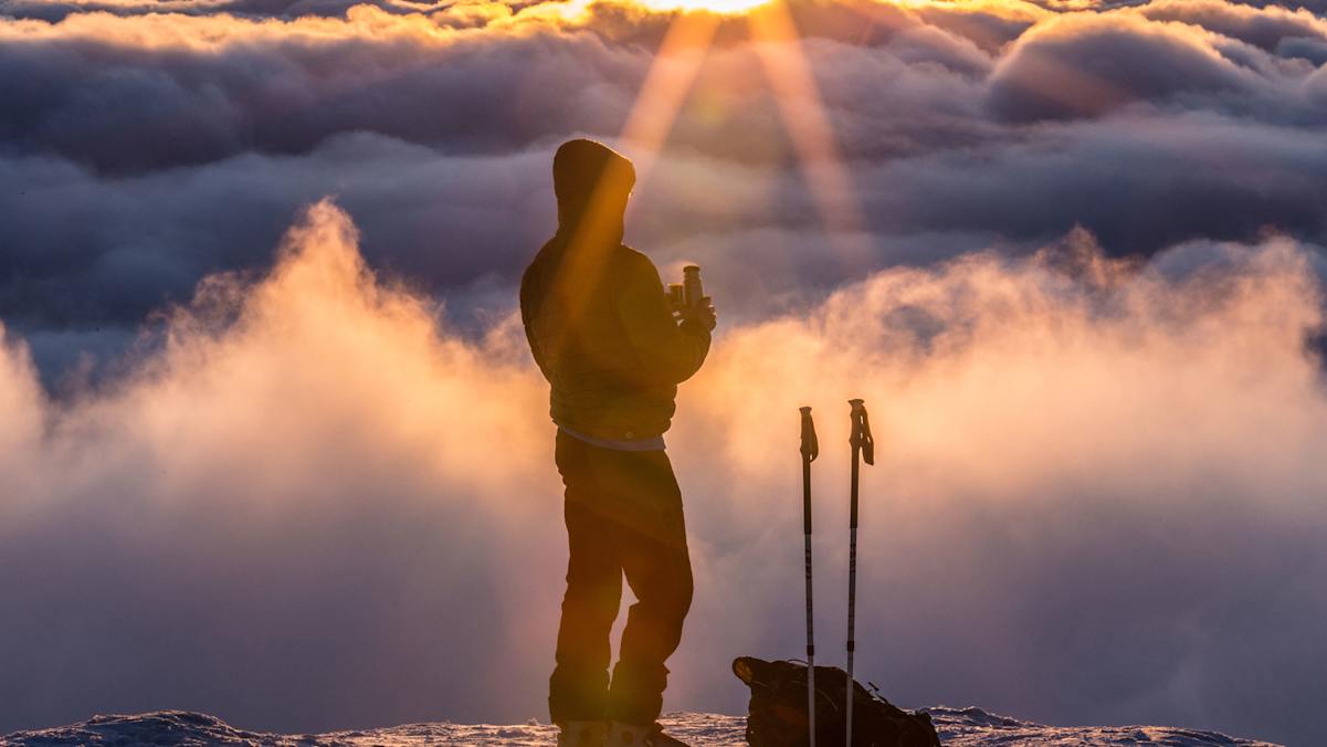 Gipfelpause auf Skitour