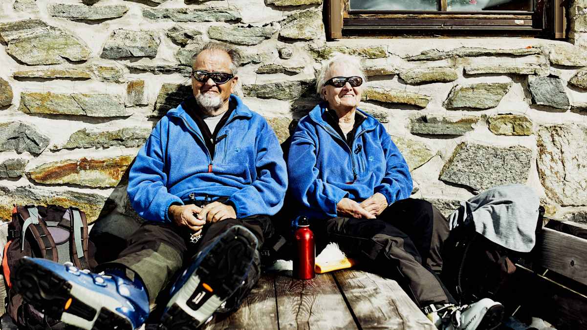 Gisela und Gustav Nachtigal aus Bremen gehen hier seit mehr als 60 Jahren Skitouren.