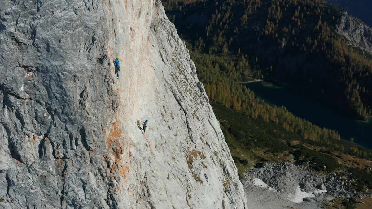 Kletterer an der Sturzhanh Westwand im Ausseerland