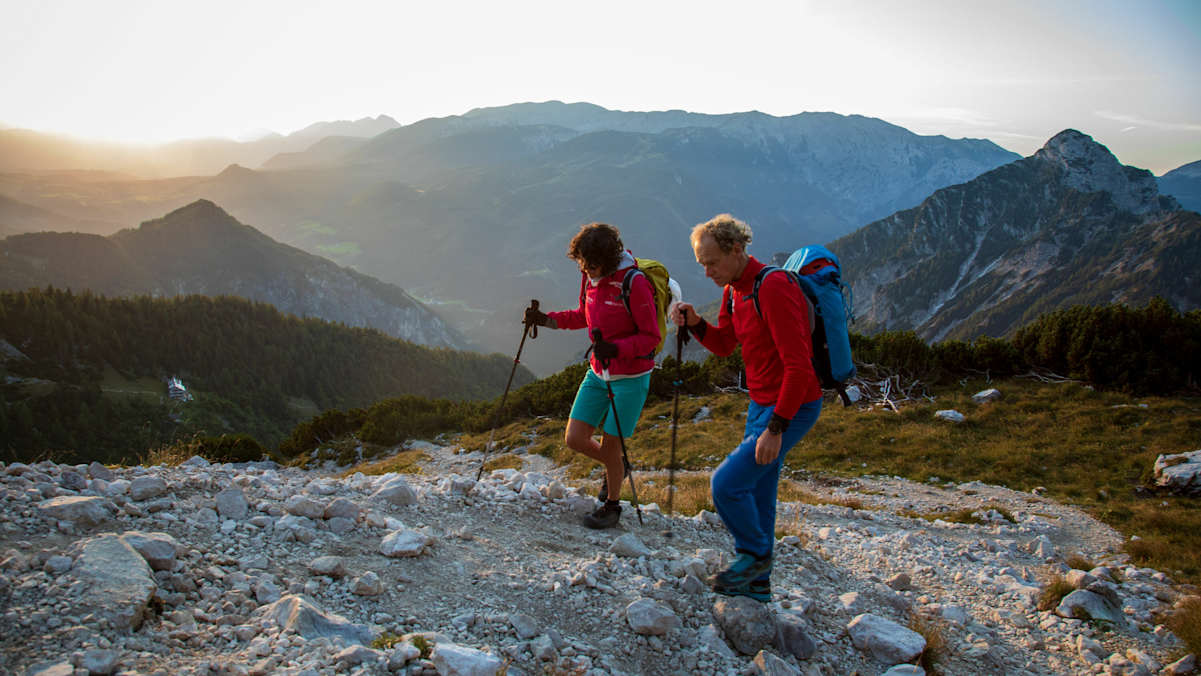 Gerlinde Kaltenbrunner und Max Berger am Weg zum Gipfel des Großen Priels