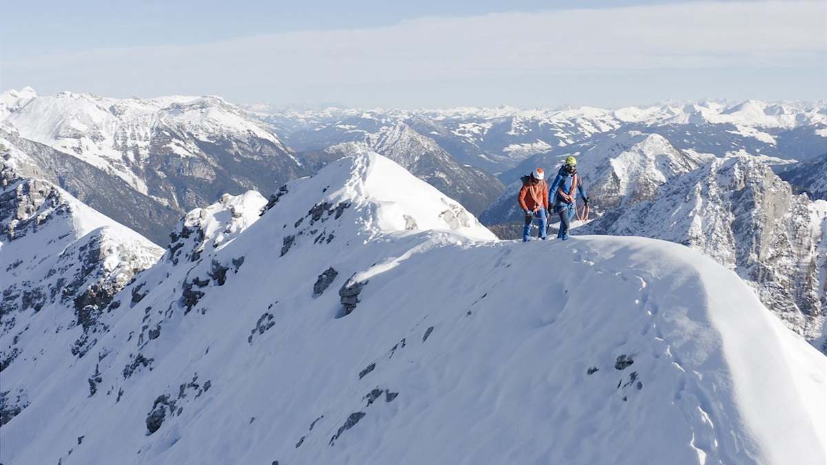 Andreas und Thomas Nothdurfter auf den letzten Metern zum Gipfel der Rofanspitze