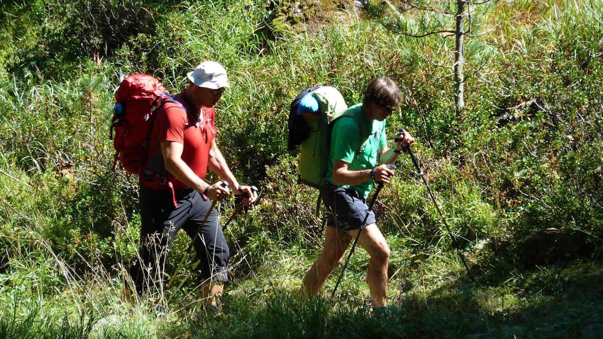 Auch die Größe und Schwere des Rucksacks beeinflussen die Gehzeit.