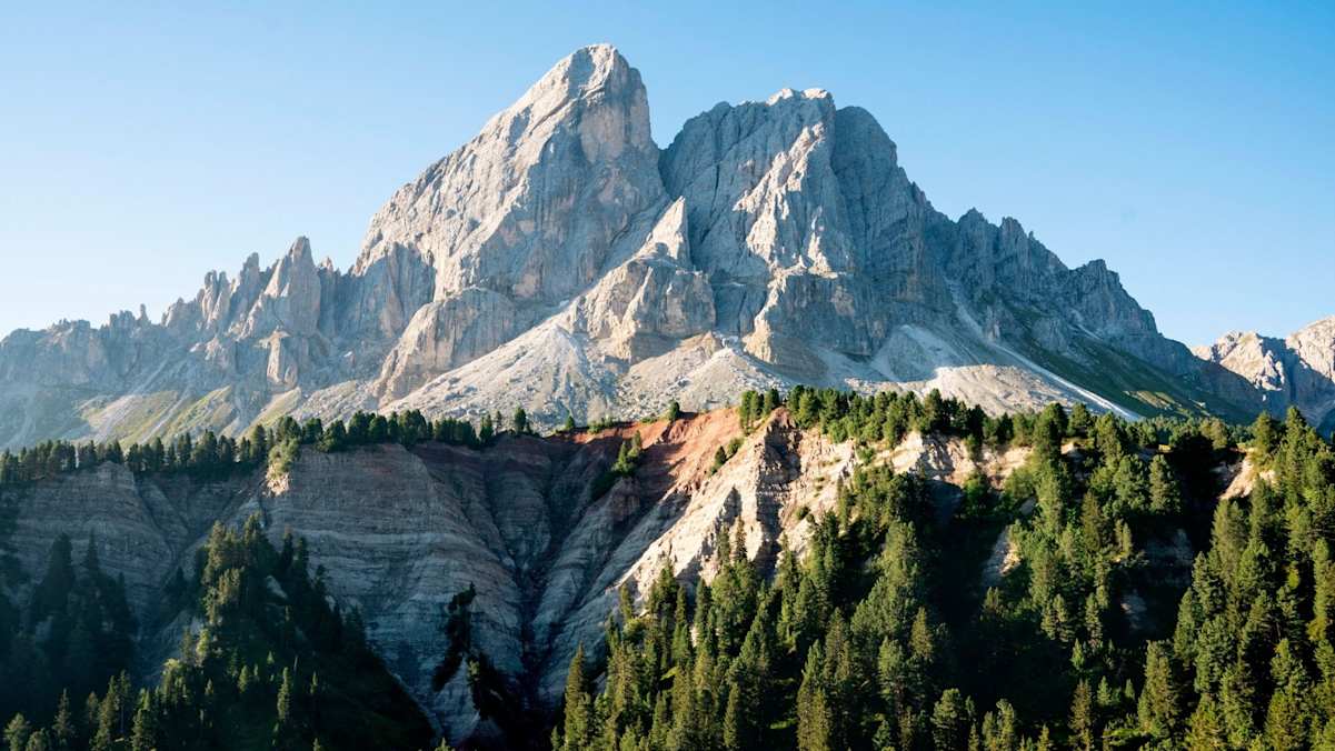 Die Dolomiten bei strahlenden Sonnenschein