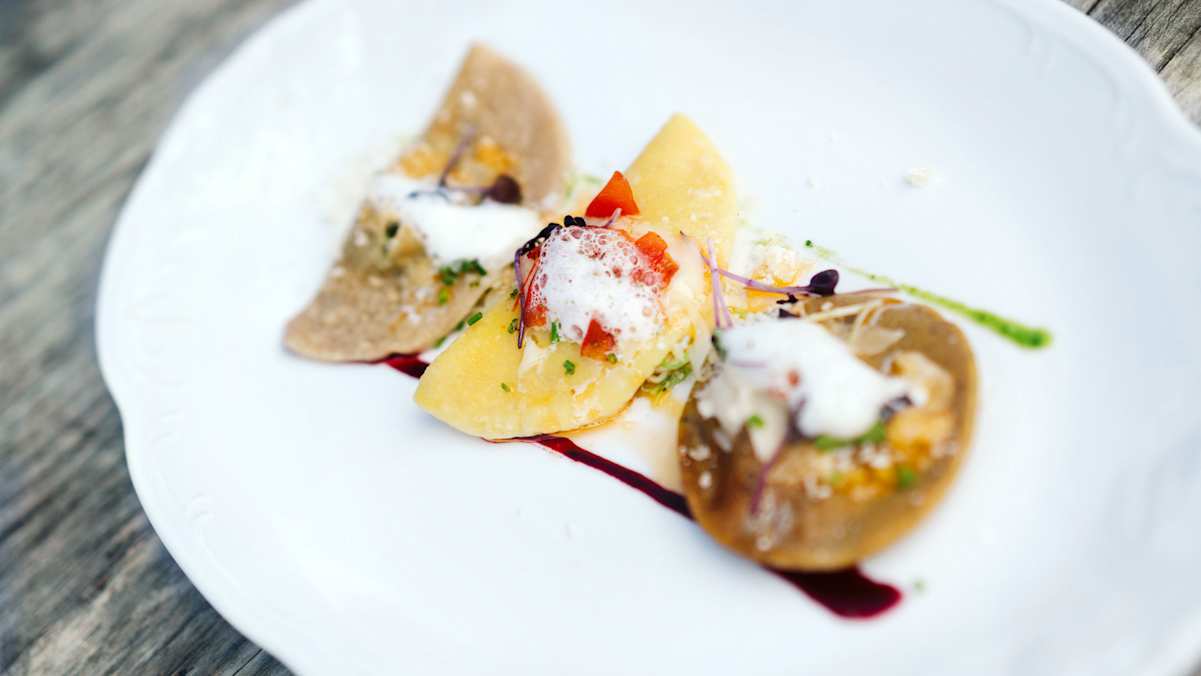 Geisleralm in Südtirol: Schlutzkrapfen-Variation